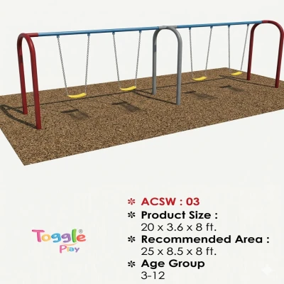 Arch Swing Set 4 Seater Outdoor Playground for Kids - View 2 | TogglePlay