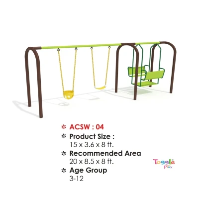 Safe Outdoor Kids Arch Swing - 4-Seater Metal Jhula