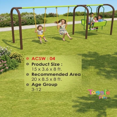 Safe Outdoor Kids Arch Swing - 4-Seater Metal Jhula
