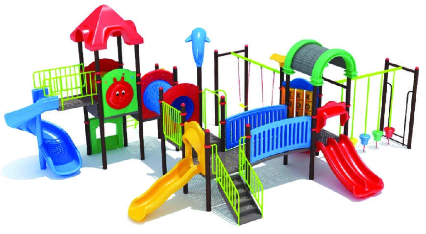 Multi Play Station with Swing Slide and Balancing Bridge