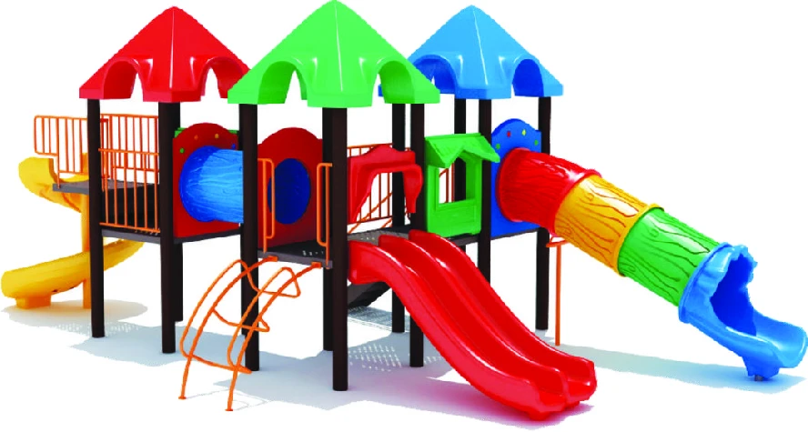 Outdoor Multi Play System with Connecting Bridge and Climber